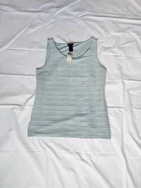 NWT Ann Taylor Women's Textured Sleeveless Shell Tank, Blue | Size Medium